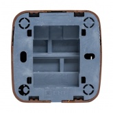 Накладной выключатель 2-клавишный EKF Минск с индикатором 10А IP20 тёмное дерево