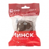 Накладной выключатель 2-клавишный EKF Минск с индикатором 10А IP20 тёмное дерево