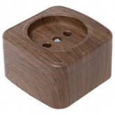 Накладная розетка EKF Минск 1-местная без заземления 10А IP20 тёмное дерево