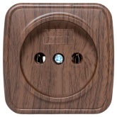 Накладная розетка EKF Минск 1-местная без заземления 10А IP20 тёмное дерево