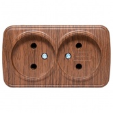 Накладная розетка EKF Минск 2-местная без заземления 10А IP20 тёмное дерево