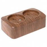 Накладная розетка EKF Минск 2-местная без заземления 10А IP20 тёмное дерево