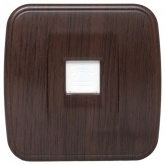 Накладная розетка телефонная EKF Минск RJ-11 1-местная IP20 тёмное дерево