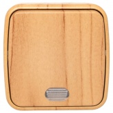 Накладной выключатель 1-клавишный EKF Минск с индикатором 10А IP20 светлое дерево