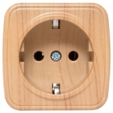 Накладная розетка EKF Минск 1-местная с заземлением 16А IP20 светлое дерево