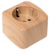 Накладная розетка EKF Минск 1-местная с заземлением 16А IP20 светлое дерево