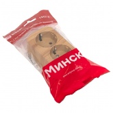 Накладная розетка EKF Минск 2-местная с заземлением 16А IP20 светлое дерево