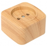 Накладная розетка EKF Минск 1-местная без заземления 10А IP20 светлое дерево