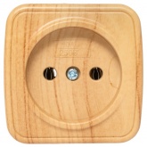 Накладная розетка EKF Минск 1-местная без заземления 10А IP20 светлое дерево