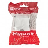 Накладной выключатель 1-клавишный EKF Минск с индикатором 10А IP20 белый