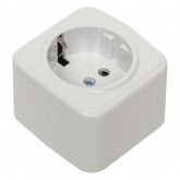 Накладная розетка EKF Минск 1-местная с заземлением 16А IP20 белый