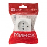 Накладная розетка EKF Минск 1-местная с заземлением 16А IP20 белый