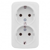 Накладная розетка EKF Минск 2-местная с заземлением 16А IP20 белый