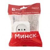 Накладная розетка EKF Минск 1-местная без заземления 10А IP20 белый