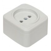 Накладная розетка EKF Минск 1-местная без заземления 10А IP20 белый