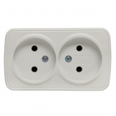 Накладная розетка EKF Минск 2-местная без заземления 10А IP20 белый