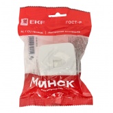 Накладная розетка телефонная EKF Минск RJ-11 1-местная IP20 белый