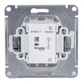 Одноклавишный выключатель SE AtlasDesign 10A механизм, белый [уп 20 шт]