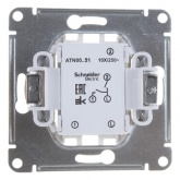 Двухклавишный выключатель SE AtlasDesign 10A, белый [уп 20 шт]