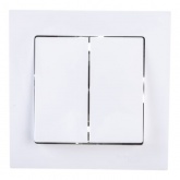 Двухклавишный выключатель SE AtlasDesign 10A в сборе, белый [уп 20 шт]