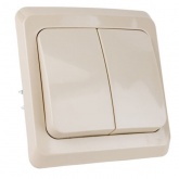 2-клавишный выключатель SE Этюд 10A, скрытой установки, кремовый