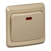 1-клавишный выключатель с подсветкой SE Этюд 10A, скрытой установки, кремовый