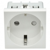 Розетка ИЭК Праймер 2P+E 16А с винтовым зажимом шторки 2 модуля белый