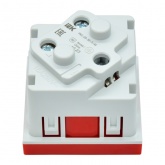 Розетка ИЭК Праймер 2P+E 16А 45 градусов с винтовым зажимом шторки 2 модуля красный