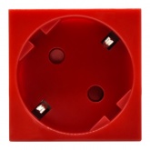 Розетка ИЭК Праймер 2P+E 16А 45 градусов с винтовым зажимом шторки 2 модуля красный