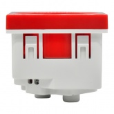 Розетка ИЭК Праймер 2P+E 16А 45 градусов с винтовым зажимом шторки 2 модуля красный