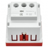 Розетка ИЭК Праймер 2P+E 16А с винтовым зажимом шторки 2 модуля красный