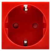 Розетка ИЭК Праймер 2P+E 16А с винтовым зажимом шторки 2 модуля красный