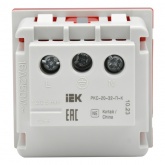 Розетка ИЭК Праймер 2P+E 16А с винтовым зажимом шторки 2 модуля красный