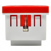 Розетка ИЭК Праймер 2P+E 16А с винтовым зажимом шторки 2 модуля красный