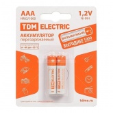 Аккумулятор TDM AAA HR03 1.2V 1000mAh Ni-MH (упаковка 2шт)
