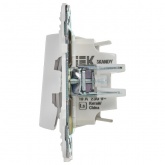 Выключатель двухклавишный ИЭК SKANDY SK-V04W 10А арктический белый