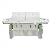 Выключатель двухклавишный с индикацией ИЭК SKANDY SK-V09W 10А арктический белый