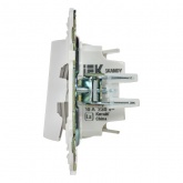 Выключатель двухклавишный с индикацией ИЭК SKANDY SK-V09W 10А арктический белый