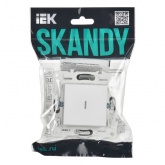 Переключатель одноклавишный с индикацией ИЭК SKANDY SK-V08W 10А арктический белый