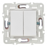 Переключатель двухклавишный ИЭК SKANDY SK-V05W 10А арктический белый