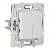 Переключатель двухклавишный ИЭК SKANDY SK-V05W 10А арктический белый