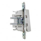 Переключатель двухклавишный ИЭК SKANDY SK-V05W 10А арктический белый