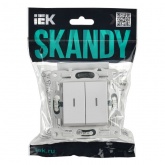 Переключатель двухклавишный с индикацией ИЭК SKANDY SK-V10W 10А арктический белый