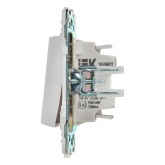 Выключатель кнопочный одноклавишный ИЭК SKANDY SK-V14W 10А арктический белый