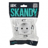 Розетка с заземлением ИЭК SKANDY SK-R05W 16А арктический белый