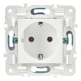 Розетка с заземлением ИЭК SKANDY SK-R05W 16А арктический белый