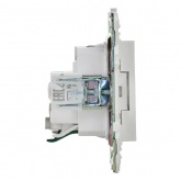 Розетка с заземлением ИЭК SKANDY SK-R04W 16А шторки арктический белый