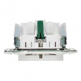 Розетка с заземлением ИЭК SKANDY SK-R04W 16А шторки арктический белый