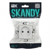 Розетка без заземления ИЭК SKANDY SK-R02W 10А арктический белый