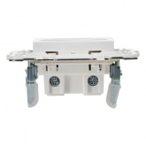 Розетка без заземления ИЭК SKANDY SK-R01W 10А шторки арктический белый